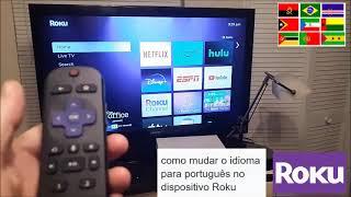 Como Mudar o Idioma para Português no Dispositivo ROKU TV de inglês para Palavras VOZ Legenda Oculta