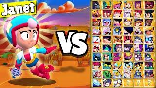 Janet VS Every Brawler  Janet 1v1 Stunt Show Brawl Stars