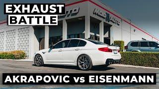 BMW F90 M5 Competition  AKRAPOVIC vs EISENMANN Exhaust Battle