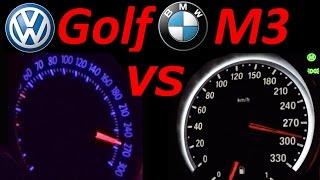 VW Golf 5 ED30 Turbo vs BMW M3 E93 G Power - 0-200 Acceleration Sound Onboard Autobahn compare