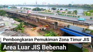 pemukiman zona timur jis di lakukan pembongkaran untuk Tol HBR II jakarta international stadium