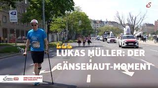 Gänsehaut beim Wings for Life World Run Lukas Müller ohne Rollstuhl