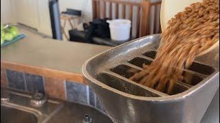 How to prepare and grind homegrown wheat into flour.