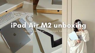 iPad Air 2024 aesthetic unboxing  accessories + pencil pro review