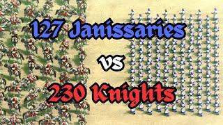 127 Janissaries vs 230 Knights  Age of Empires 2 AoE2