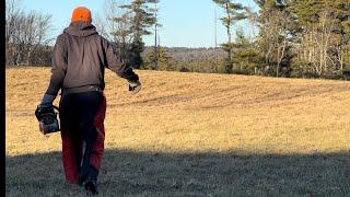 On Foot with a Chainsaw to Clean Up a White Pine Blow Down to Reopen a Trail