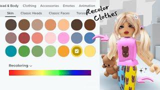 CHANGE COLORS OF YOUR CLOTHES  ROBLOX