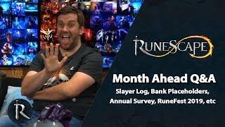 Slayer Log Bank Placeholders RuneFest Annual Survey - RuneScape Month Ahead Q&A September 2019