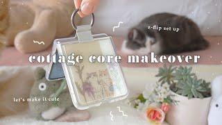 Samsung Z Flip3 COTTAGE CORE THEME decoration & set-up cute & cats