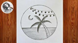 Easy circle scenery drawing  Circle drawing for beginners  Easy drawing ideas for beginners
