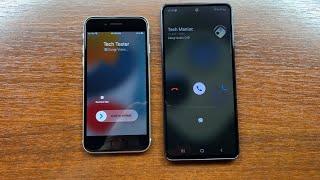 Apple iPhone SE 2022 vs Samsung A53 Zangi App Incoming Voice & Video Calls iOS vs One UI