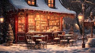 Smooth Jazz Music for Stress Relief  Snowy Coffee Shop Ambience  Relax with Jazz Relaxing Music