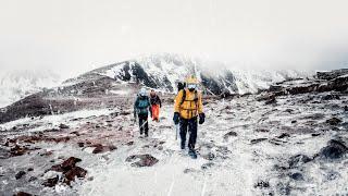 Winter Mountaineering in Scotland in a storm