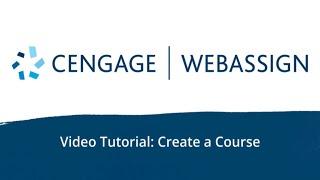 Create a Course  WebAssign