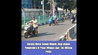 Dorong Motor Seolah Mogok Akal-akalan Pengendara di Pasar Minggu agar Tak Ditilang Polisi