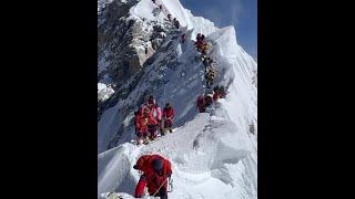 Traffic jam on Mt. Everest