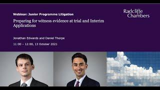 Junior Programme Litigation - Preparing for witness evidence at trial and Interim Applications