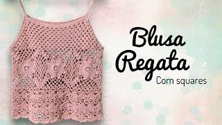 Blusa Regata com Squares By Mony Tatsch