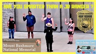 ARE YOU SMARTER THAN A JR PARK RANGER ?  STEPHANIE ON STAGE AT MT RUSHMORE NATIONAL MEMORIAL