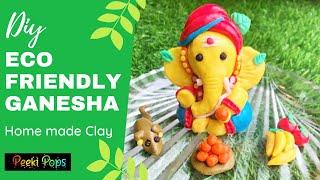 Easy way to make Ganesh idol  Eco Friendly Ganesha making at home  DIY Easy Homemade Clay Ganesha