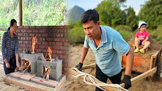 Pick melons to sell. Husband builds stove Wife cooks