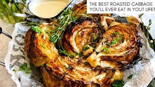 Stunning Roasted Cabbage with Dijon Tahini Dressing- Youve Never Tasted Something Like This Before