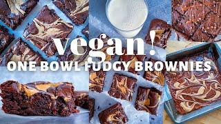 One Bowl Fudgy Vegan Brownies - No Mixer + Easy