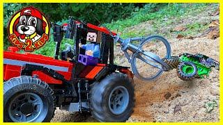 Tractors For KIDS  GRAVE DIGGER OFF ROAD RECOVERY AT MONSTER JAM GARAGE