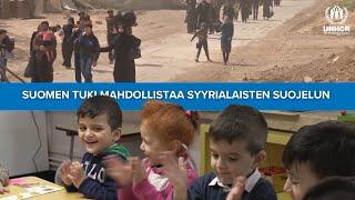 Suomen tuki ja joustava rahoitus UNHCRlle tarjoaa suojelua Syyrian pakolaisille.