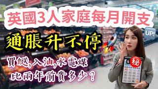 2024英國生活要幾錢3人家庭每月支出總結通脹爆升 生活艱難‼️使費竟然比兩年前貴了XXXXX｜移民英國