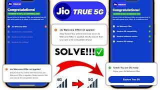 Jio 5G welcome offer not applied problem in My Jio App 2024  jio 5G nahi araha hai #jio