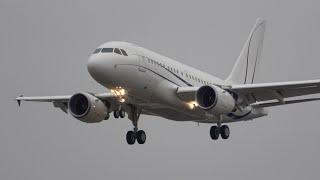 Airbus A318 A6-AAM arriving into #farnboroughairport . Gama Aviation. 18 December 2023. #luxuryjet