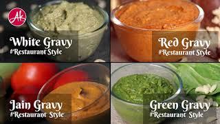 4 Types of Gravy Recipes  White Gravy  Red Gravy  Jain Gravy  Green Gravy #RestaurantStyle