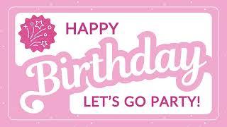 Happy Birthday Glam & Glitter  Happy Birthday Screensaver  Pink Princess Birthday Tv Art Banner