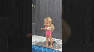 Jumping in the pool  #shorts #pool #swimming #barbie