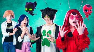 Kwami Tikki and Plagg became Humans Humanization of Ladybug and Cat Noir mascots in real life