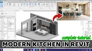 Modern Kitchen in Revit Tutorial - 3D Modeling Workflow Tutorial