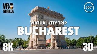 Bucharest Romania in 3D 360 short- Virtual City Trip - 8K VR Video