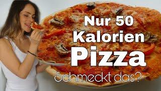 NUR 50 Kalorien Pizza  Schmeckt das? Ohne Hefe in 5 Min  Taste test Low calorie Pizza + Rezept
