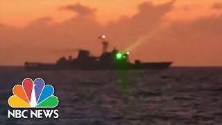 Video shows Chinese coast guard ship pointing laser at Philippines patrol boat