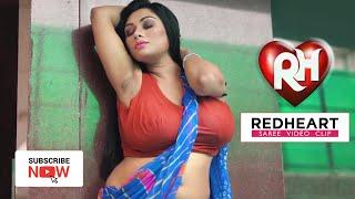 Redheart Saree Lover # Nancy in Blue Print Saree Photoshoot HD1080p   Saree Lover  Aranya Saree 