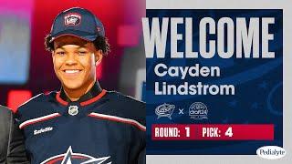 The pick is in Cayden Lindstrom YOU ARE A COLUMBUS BLUE JACKET