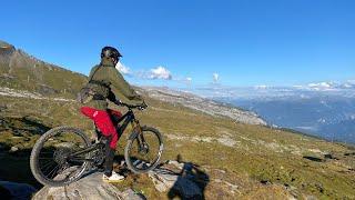 Mountain biking in Laax Vorab trail