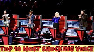 TOP 10 MOST SHOCKING VOICES IN THE VOICE  THE X FACTOR  GOT TALENT  UNBELIEVABLE