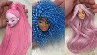 Barbie Doll Makeover Transformation  DIY Miniature Ideas for Barbie  Wig Dress Faceup and More