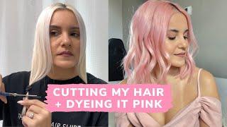 Cutting my hair and dyeing it a warm pink