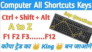 Shortcut Keys  computer Shortcuts Keys  All shortcut keys  ITI Copa trade questions  copa mcq