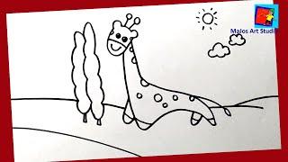 How to Draw a Giraffe Step by Step  EasyDrawing