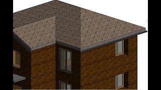 Формирование крыши по контуру стен самый простой коттедж Revit #11
