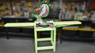 DIY Miter Saw Stand with Wheels for your DeWalt Ryobi Harbor Freight Craftsman or Milwaukee